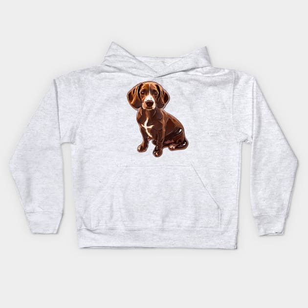 Valentine Beagle Shaped Chocolate Kids Hoodie by Chromatic Fusion Studio